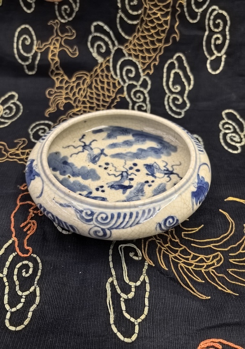 古玩陶瓷清中晚煨瓷青花金玉滿堂水洗拍賣,當前價格11888元