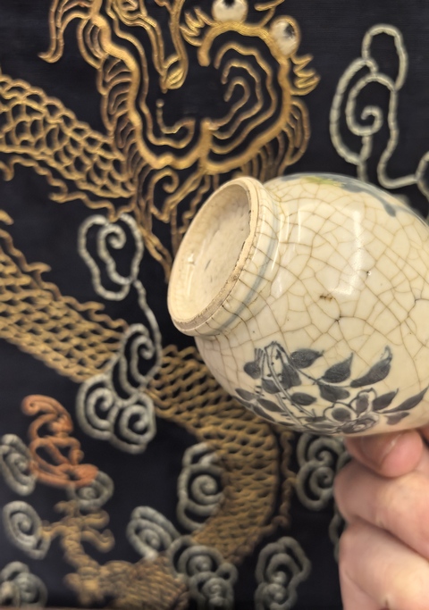古玩陶瓷康熙煨瓷青花花卉玉壺春瓶拍賣，當(dāng)前價(jià)格13888元