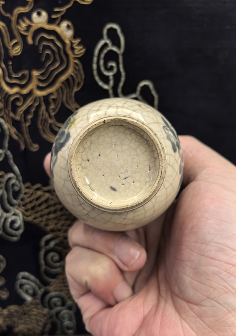 古玩陶瓷康熙煨瓷青花花卉玉壺春瓶拍賣，當(dāng)前價(jià)格13888元