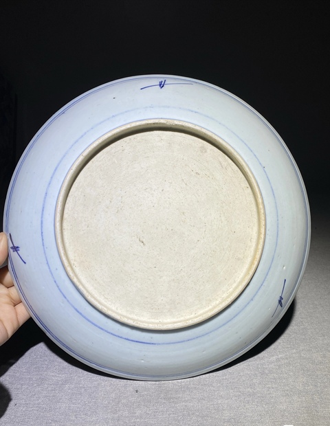 古玩陶瓷清三代乾隆青花萬(wàn)壽盤直徑27.2cm拍賣，當(dāng)前價(jià)格1698元
