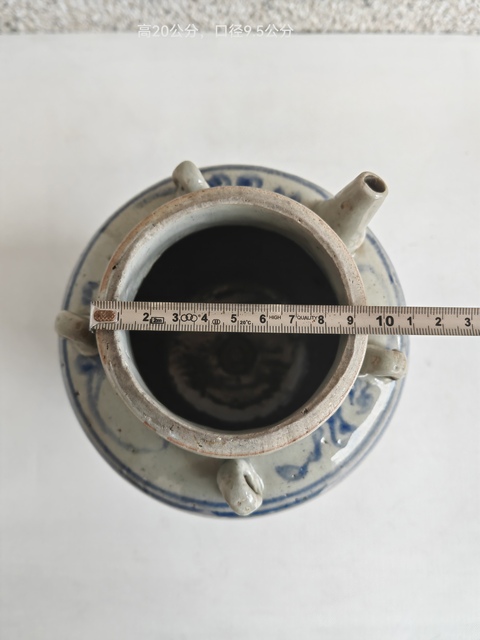 古玩陶瓷青花龍紋四系壺拍賣,當(dāng)前價格680元