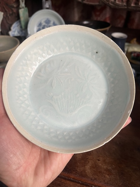 古玩陶瓷宋·湖田窯影青釉荷蓮紋水洗拍賣，當前價格4000元