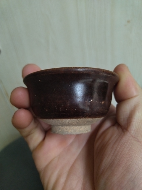 古玩陶瓷吉州窯醬釉茶杯拍賣，當前價格500元