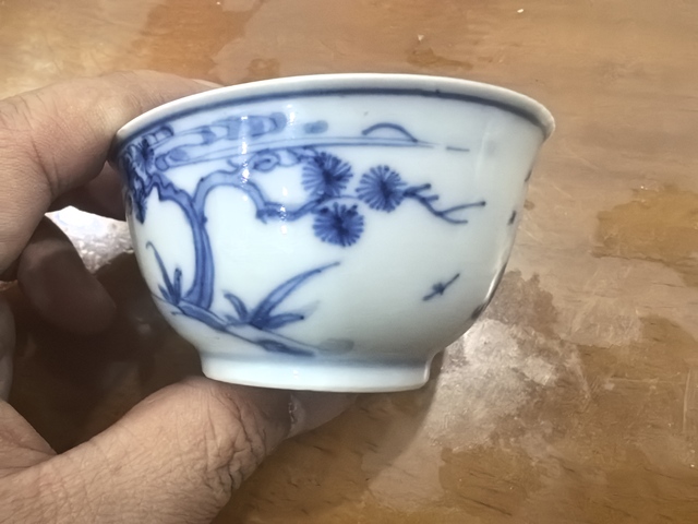 古玩陶瓷人物紋青花杯拍賣,當前價格850元