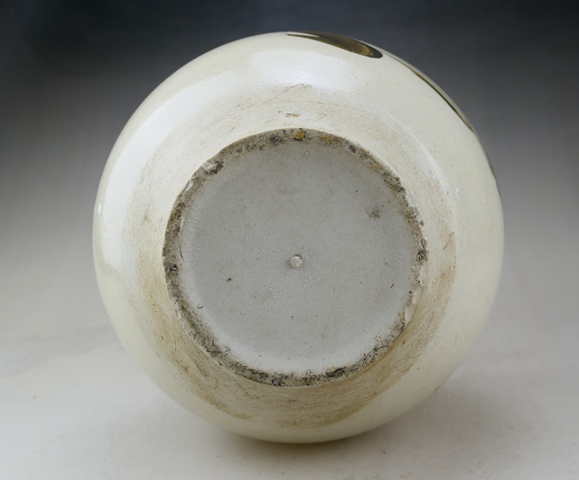 古玩陶瓷清晚期?褐彩詩文花卉紋罐拍賣，當前價格988元