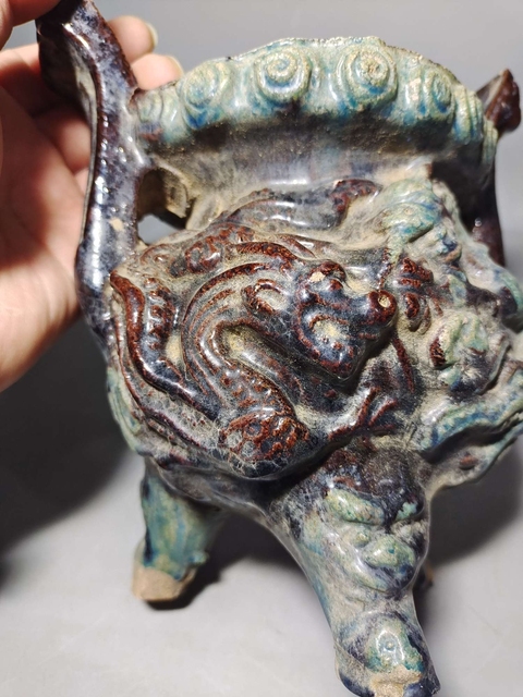 古玩陶瓷明代琺華彩龍紋香爐拍賣，當前價格9966元