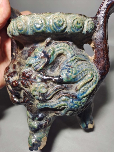 古玩陶瓷明代琺華彩龍紋香爐拍賣，當前價格9966元