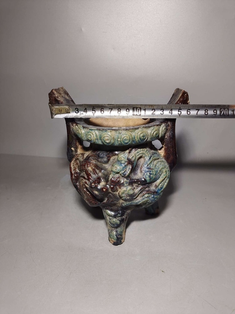 古玩陶瓷明代琺華彩龍紋香爐拍賣，當前價格9966元