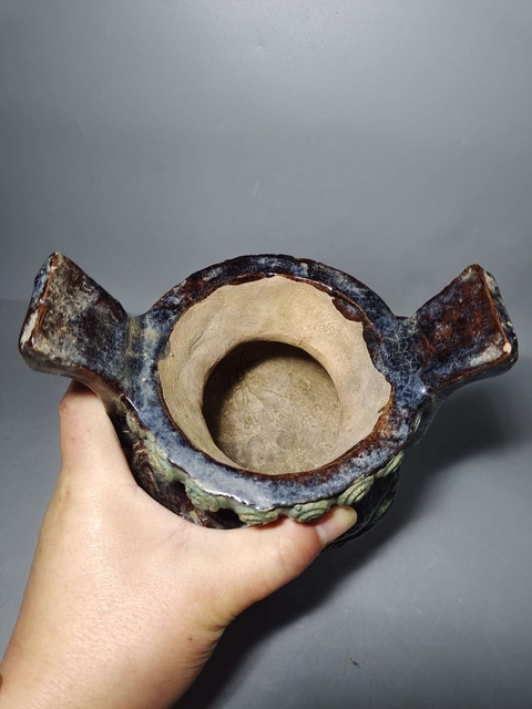 古玩陶瓷明代琺華彩龍紋香爐拍賣，當前價格9966元