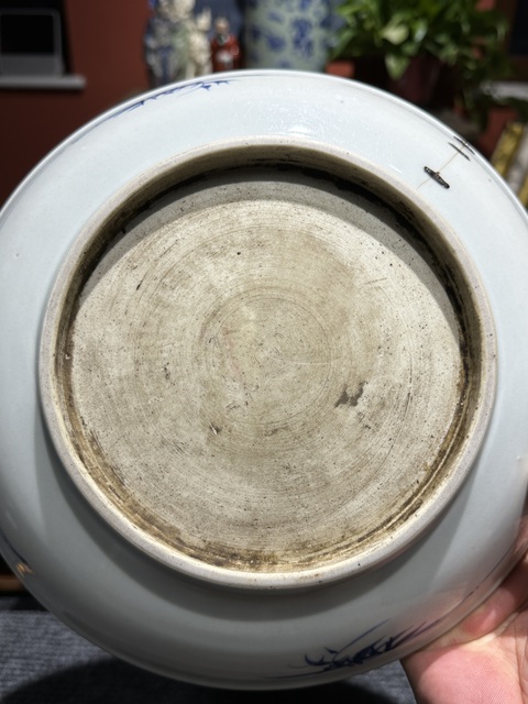 古玩陶瓷清代雍正青花雙駿盤拍賣，當前價格4800元