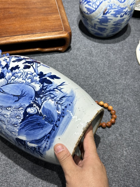 古玩陶瓷清代咸豐青花花鳥紋賞瓶拍賣，當前價格6800元