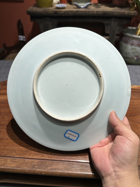 古玩陶瓷清代乾隆青花纏枝蓮紋盤拍賣，當前價格2800元
