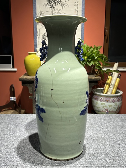 古玩陶瓷清代咸豐青花猴子采桃紋300件賞瓶拍賣，當前價格12800元