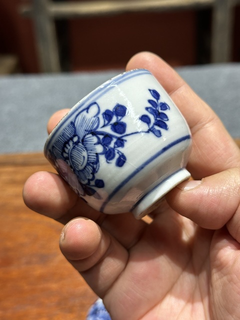 古玩陶瓷清代嘉道青花花卉紋蓋缸拍賣,當前價格1800元
