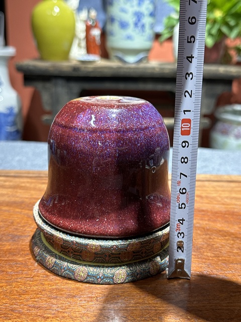 古玩陶瓷清代乾隆鈞紅釉蠟燭臺拍賣，當前價格8800元