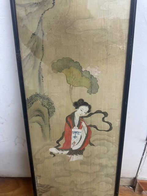 古玩字畫清中期絹本工筆荷花仙子立軸拍賣，當前價格16888元