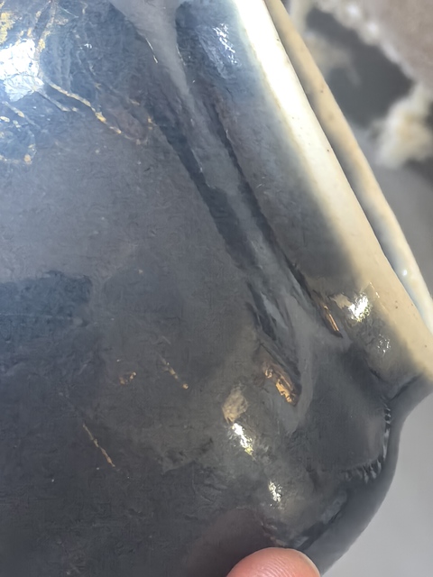 古玩陶瓷霽藍釉描金山水紋杯拍賣,當前價格850元