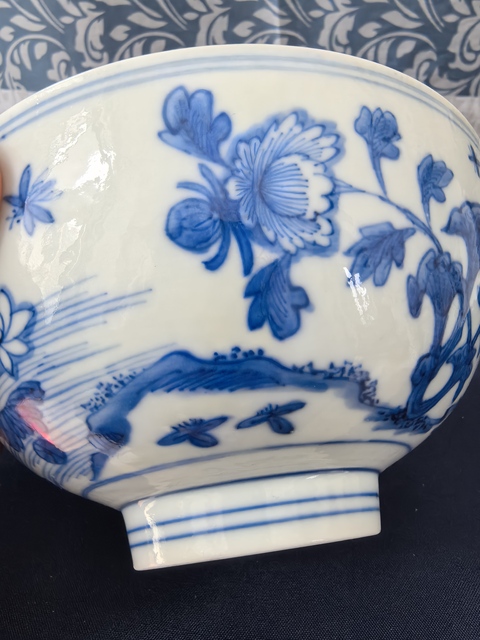 古玩陶瓷明嘉靖官窯花卉紋青花碗拍賣，當前價格59800元