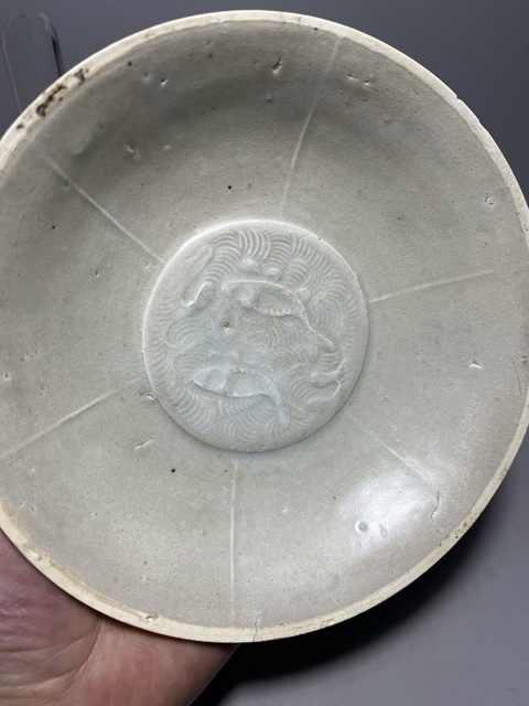 古玩陶瓷宋代影青六筋雙魚紋淺碗拍賣,當前價格1388元