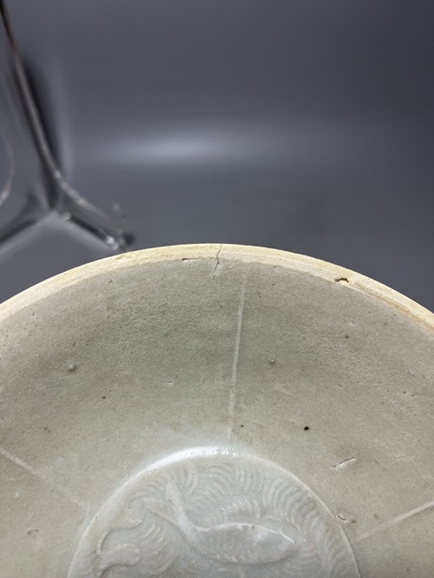 古玩陶瓷宋代影青六筋雙魚紋淺碗拍賣,當前價格1388元