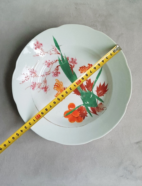 古玩陶瓷彩繪四季花卉紋盤拍賣，當前價格499元