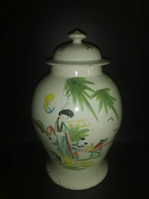 古玩陶瓷三娘教子圖將軍罐拍賣，當前價格3600元