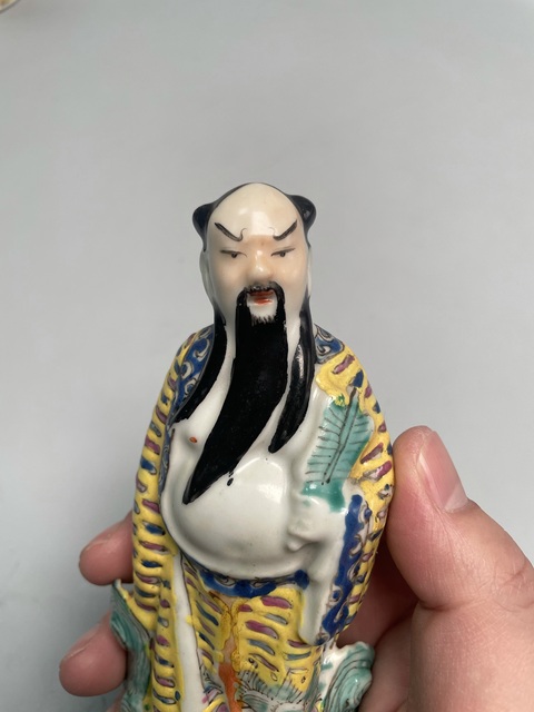 古玩陶瓷民國·粉彩漢鐘離塑像拍賣，當前價格1680元