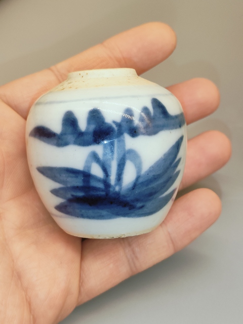 古玩陶瓷清嘉道,山水花卉紋青花罐拍賣,當前價格750元