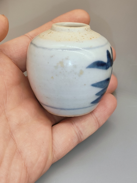 古玩陶瓷清嘉道,山水花卉紋青花罐拍賣,當前價格750元