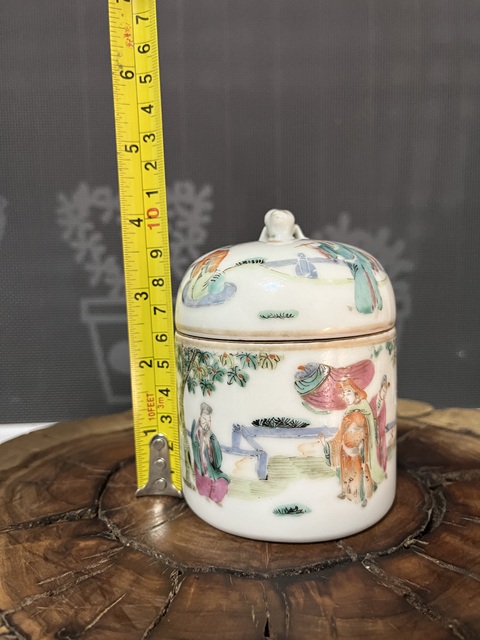 古玩陶瓷粉彩人物故事紋蓋缸拍賣,當(dāng)前價格2888元