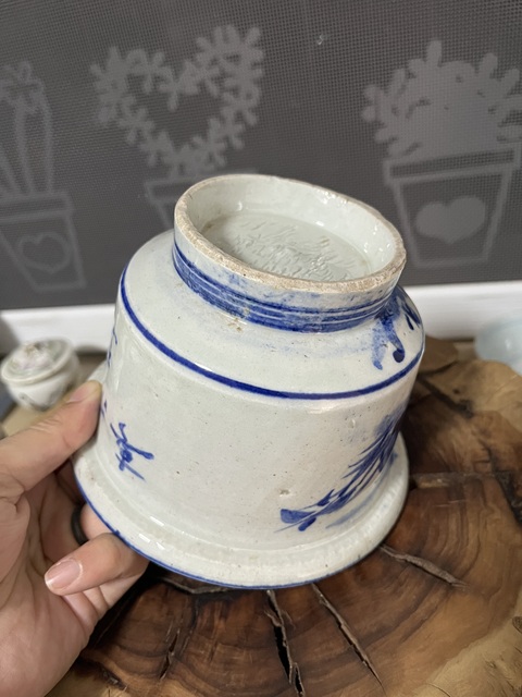 古玩陶瓷山水詩文青花花盆拍賣，當前價格350元