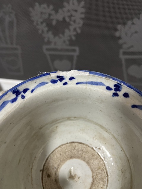 古玩陶瓷山水詩文青花花盆拍賣，當前價格350元