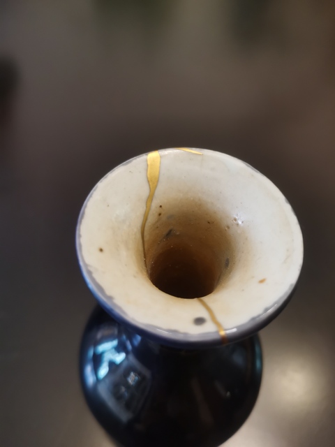 古玩陶瓷晚清?茄皮紫釉撇口瓶拍賣，當前價格2600元
