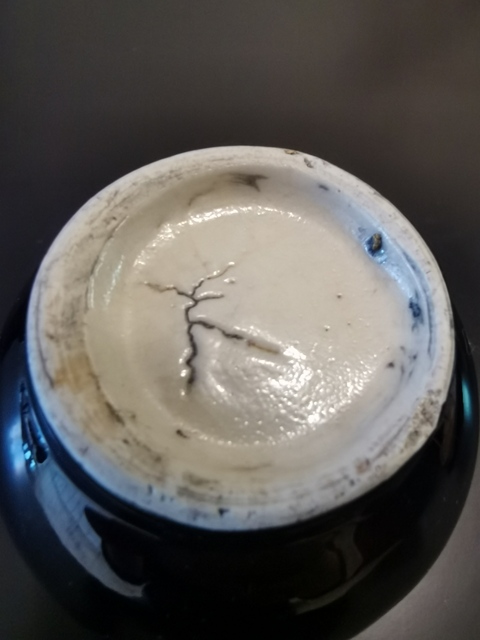 古玩陶瓷清晚期?茄皮紫釉撇口瓶拍賣,當前價格3000元