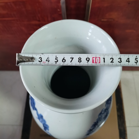 古玩陶瓷【高48.5】晚清民國青花松竹梅圖瓶拍賣，當(dāng)前價格12600元