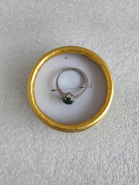 古玩玉器天然翡翠貔貅鑲嵌戒指拍賣(mài)，當(dāng)前價(jià)格350元