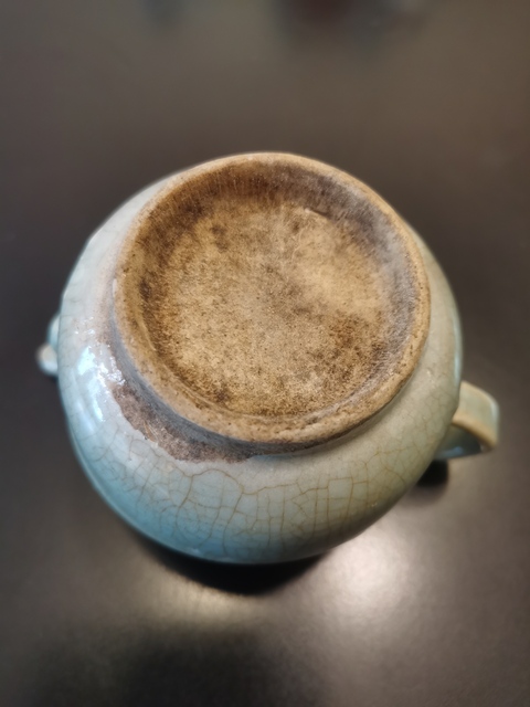 古玩陶瓷明代晚期?哥釉茶壺拍賣,當(dāng)前價格760元