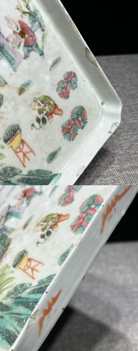 古玩陶瓷清·同治人物故事細路粉彩茶盤拍賣,當前價格2800元