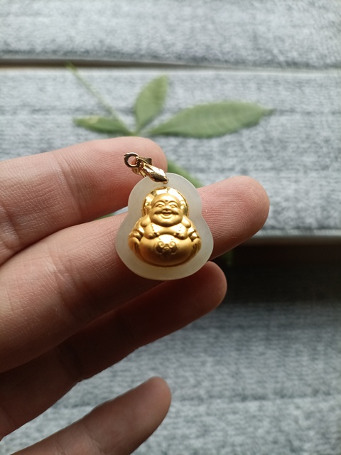 古玩玉器金鑲和田玉“佛公”掛件拍賣,當(dāng)前價格350元