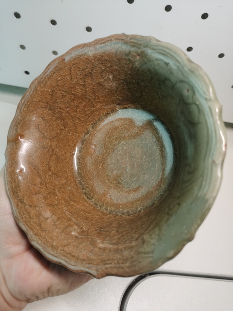 古玩陶瓷元末明初?龍泉青瓷高足杯拍賣,當前價格2200元