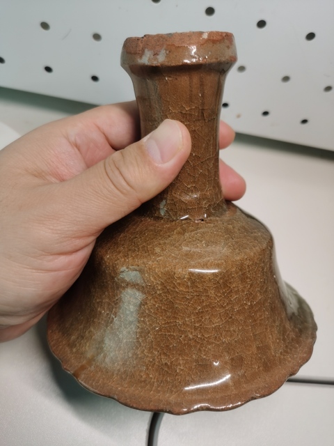古玩陶瓷元末明初?龍泉青瓷高足杯拍賣,當前價格2200元