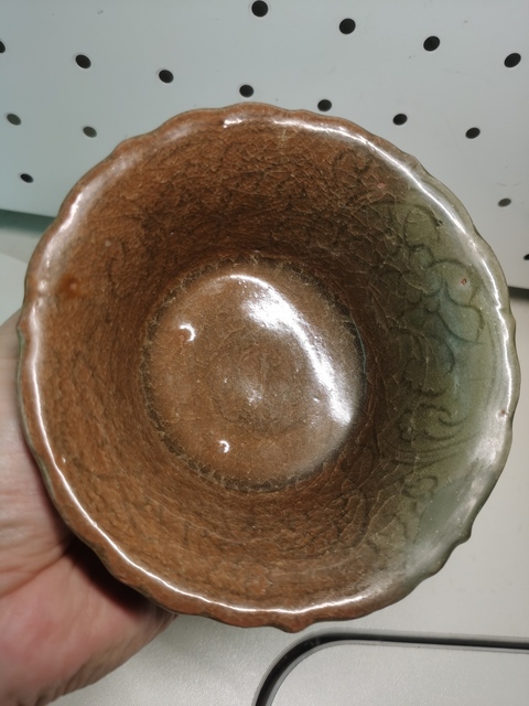 古玩陶瓷元末明初?龍泉青瓷高足杯拍賣,當前價格2200元