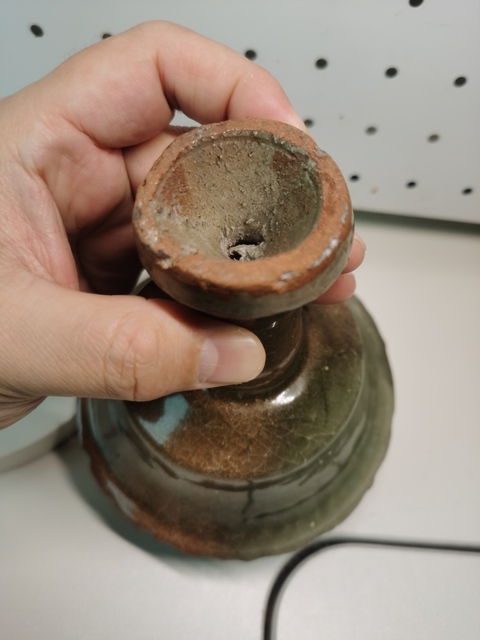 古玩陶瓷元末明初?龍泉青瓷高足杯拍賣,當前價格2200元