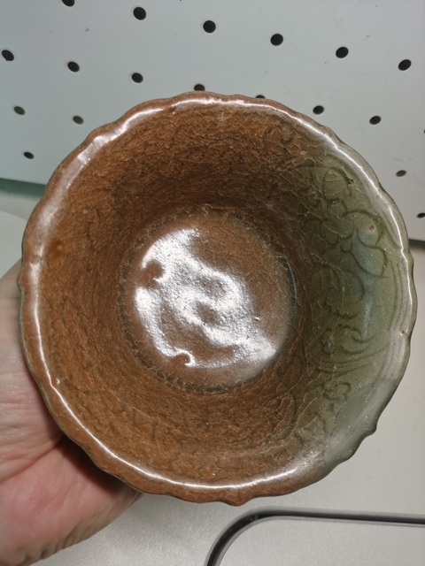 古玩陶瓷元末明初?龍泉青瓷高足杯拍賣,當前價格2200元