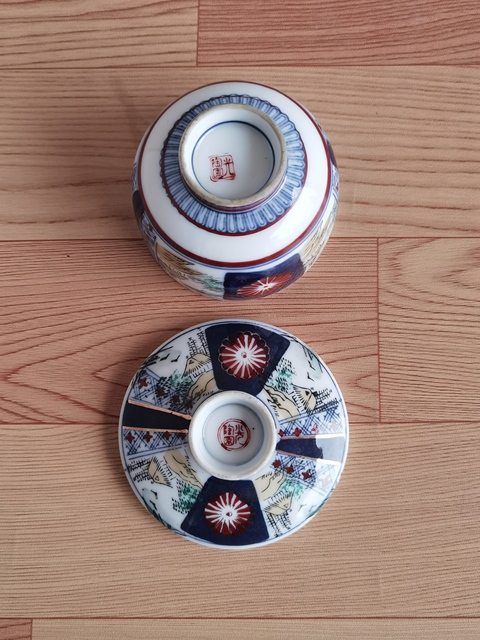 古玩陶瓷青花加彩蓋杯拍賣，當(dāng)前價(jià)格450元