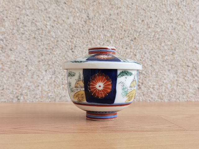 古玩陶瓷青花加彩蓋杯拍賣，當(dāng)前價(jià)格450元