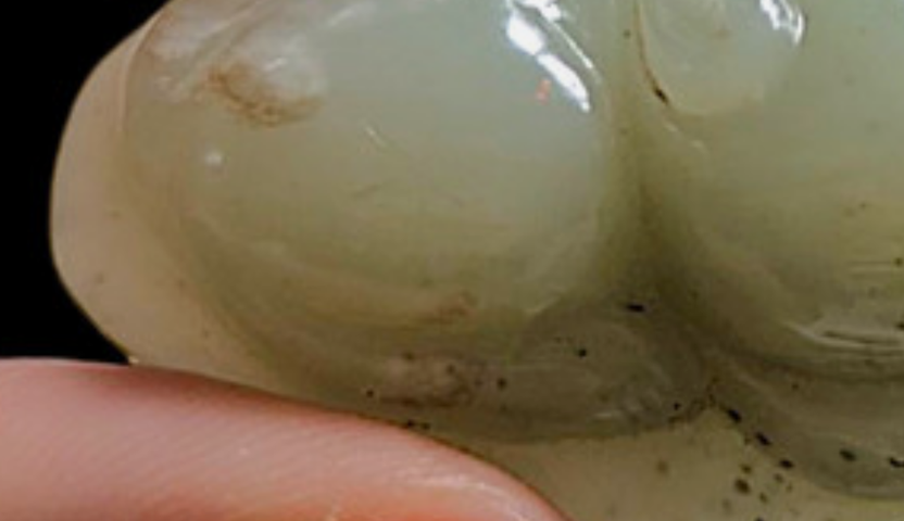 古玩玉器和田玉雕“一夜承獾”掛件拍賣，當前價格40元