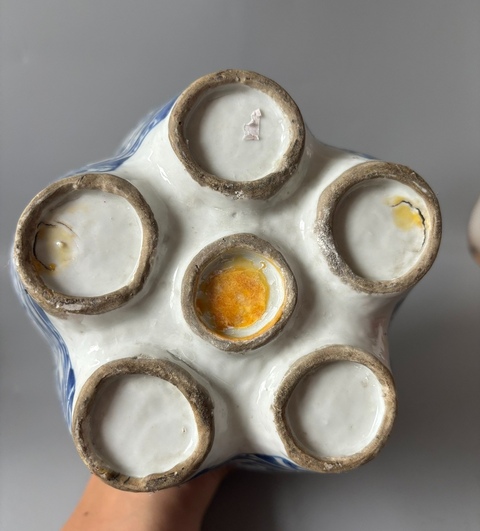 古玩陶瓷清中晚期—龍紋青花五孔花插拍賣,當前價格12800元