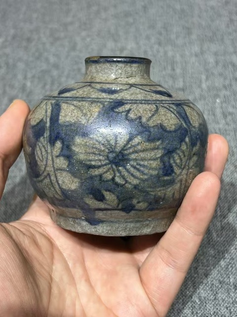 古玩陶瓷晚明青花水盂拍賣，當前價格888元