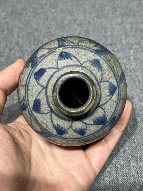 古玩陶瓷晚明青花水盂拍賣，當前價格888元